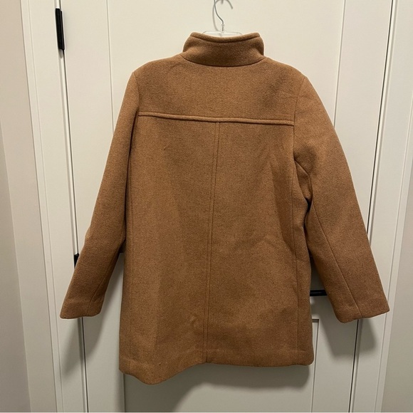 NWT J. Crew Size 12 City coat with button neck Brown BU261 Wool Blend - Picture 9 of 9